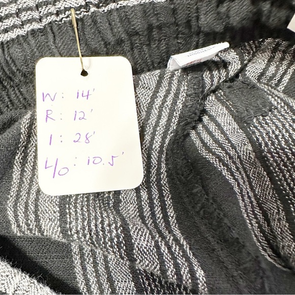NEW Old Navy Linen High Rise Striped Black and Gray Women's Wide Leg Pants S - Picture 7 of 8